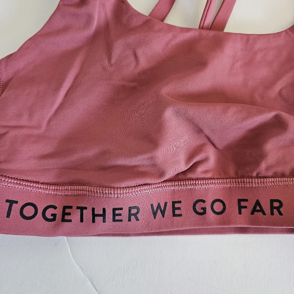 Lululemon x Peloton Energy Bra Size 4 “Together We Go Far” Sports Bra Pink - Picture 4 of 5